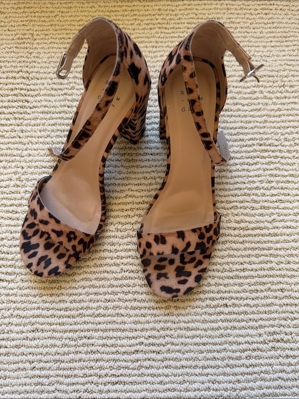 a new day Leopard Print Block Heel Sandals in Tan and Black